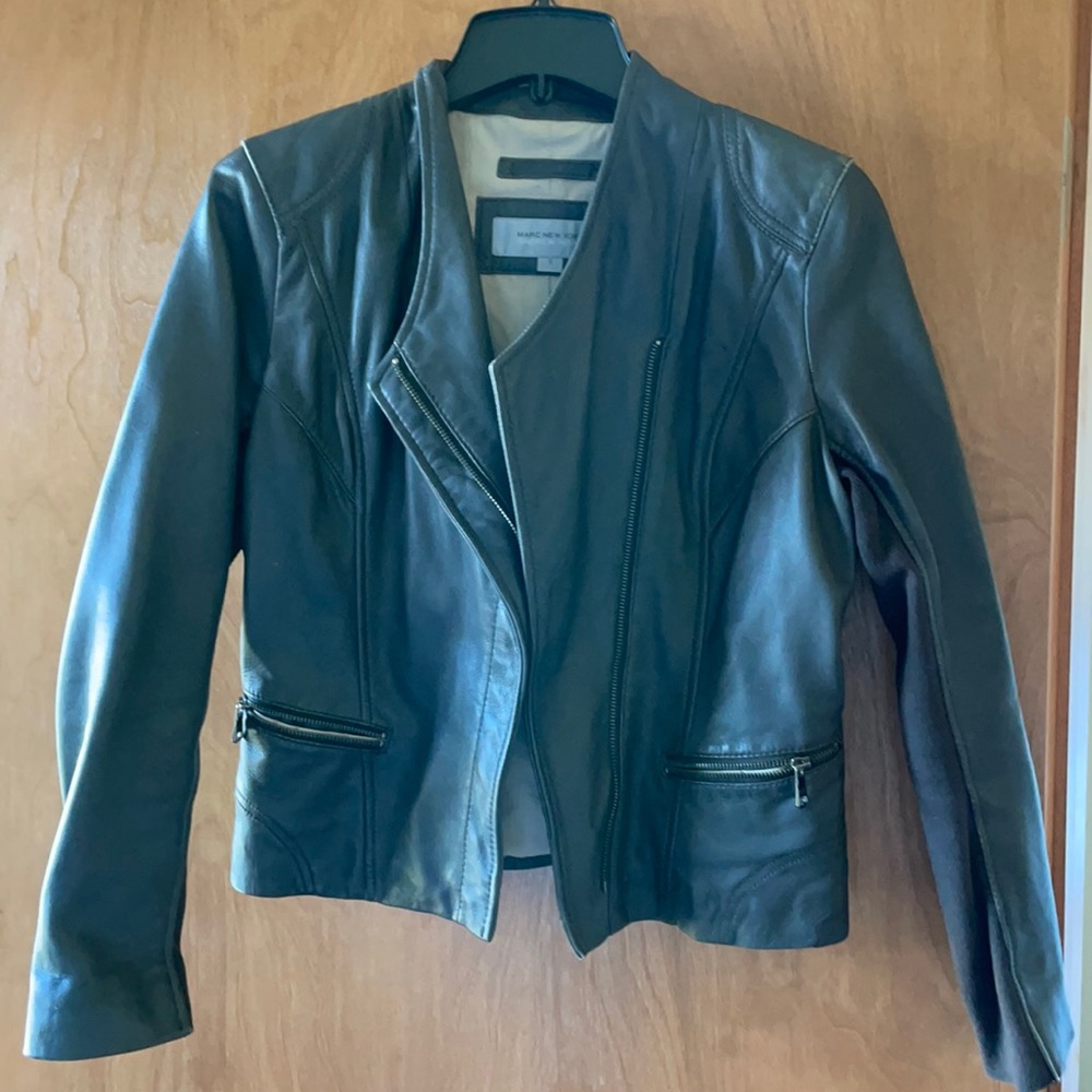 Marc New York grey leather jacket, NWOT